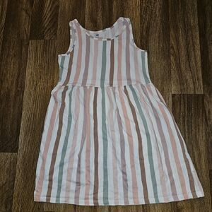 H&M cotton striped sleeveless Kids dress Size 6-7.